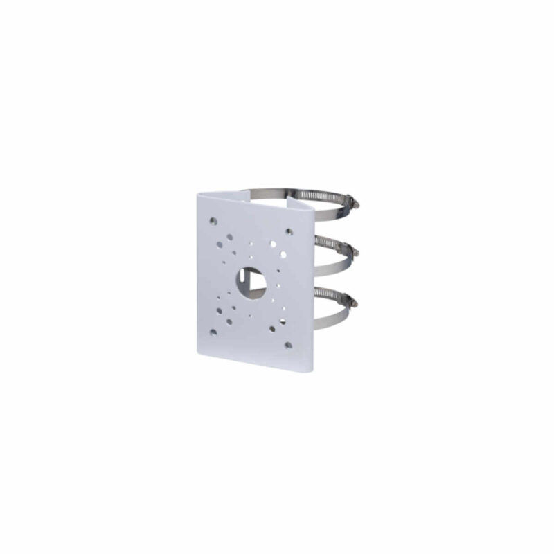 Staffa per montaggio su palo Realizzata in materiale SECC e SUS304. Compatibile con scatole di derivazione, staffe per montaggio a parete, scatole di alimentazione, giunti cardanici e altro ancora. Progettata per diversi tipi di pali di larghezza compresa tra 80 e 150 mm.