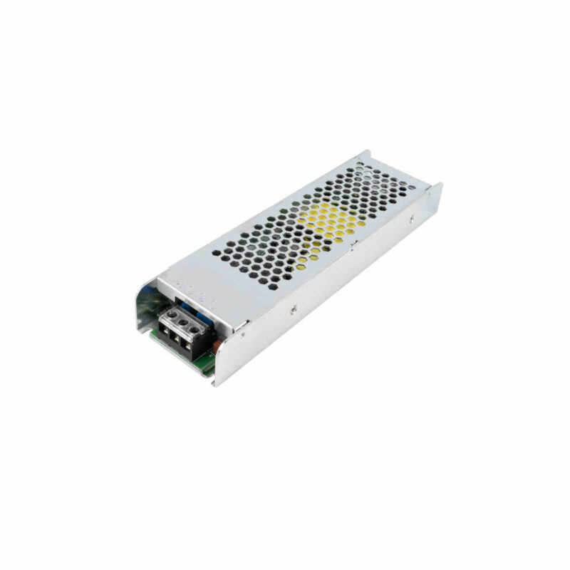 Alimentatore slim IP20 228x30x62 mm con potenza 300W, 12,5 Ampere, voltaggio (input) 176-264 V e (output) DC 24 V.
