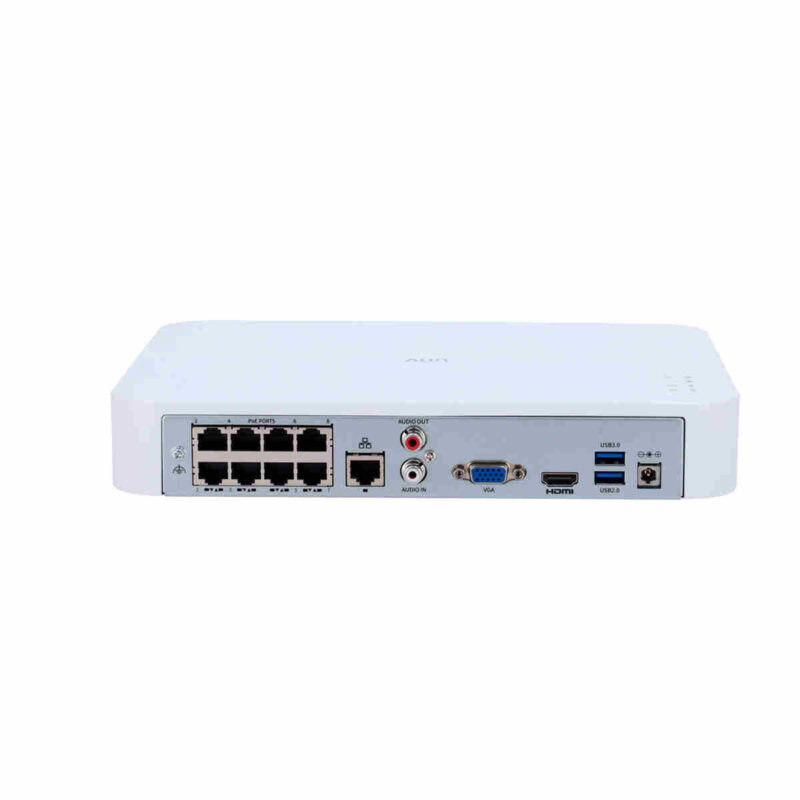 Gamma Prime Videoregistratore NVR per telecamere IP 8 CH vídeo / 8 CH PoE Risoluzione massima 16 Mp Larghezza di banda 80 Mbps Supporta funzioni intelligenti Supporta 1 HDD SATA