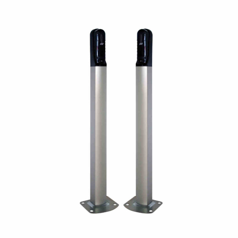 Coppia di colonnine RIB in acciaio colore grigio alte 50 Cm, porta fotocellule FIT SLIM della RIB per l'automazione del vostro cancello.