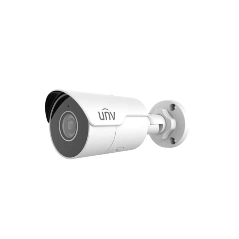 Telecamera IP Easy Bullet da 4 MP con ottica fissa da 2.8 mm. Integra l'analisi con SIP e UMD per ridurre i falsi allarmi e facilitare la ricerca delle registrazioni.