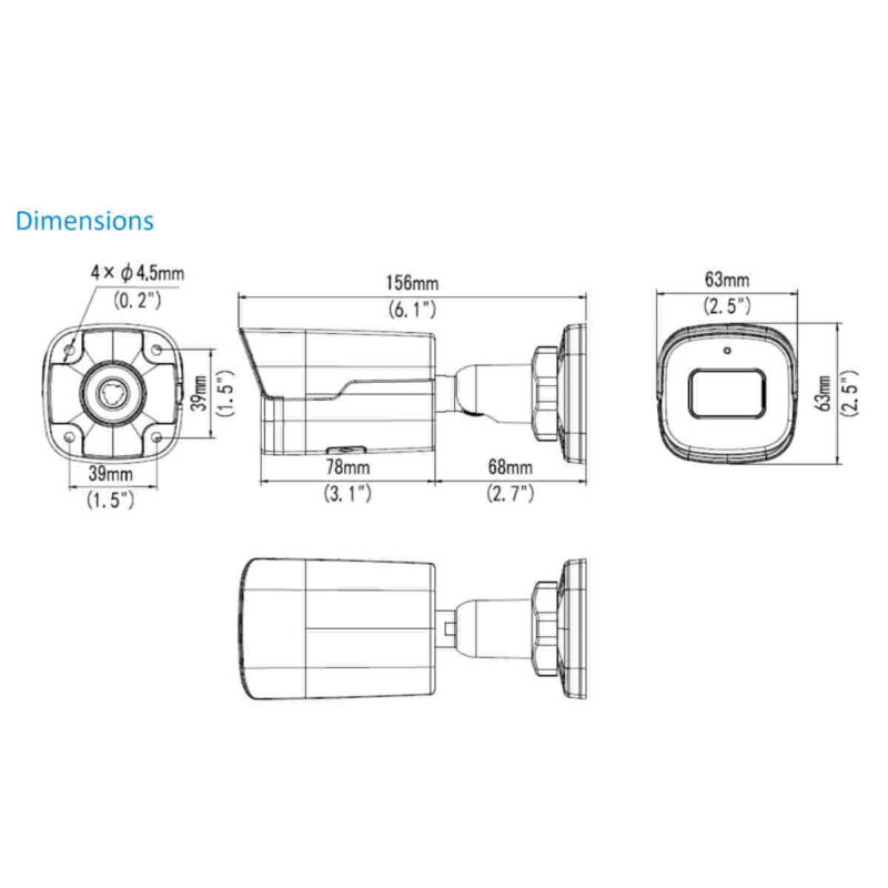 Telecamera di rete bullet fissa IR intelligente LightHunter HD da 4 MP