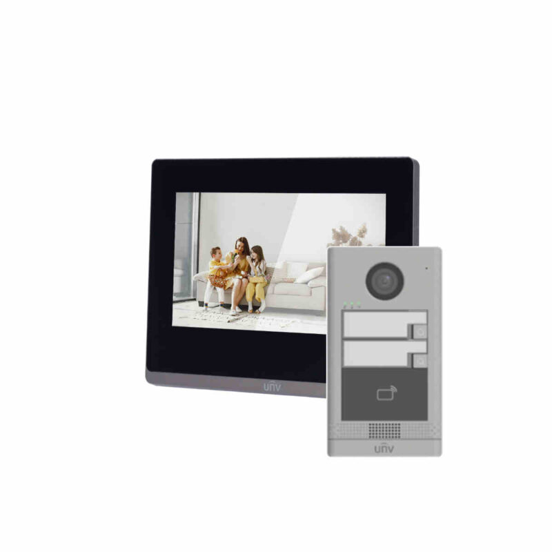 Composto da Monitor per videocitofono: Schermo TFT da 7" - Audio bidirezionale. Posto esterno per Villa: alimentazione, attivabile o disatt. tramite web.