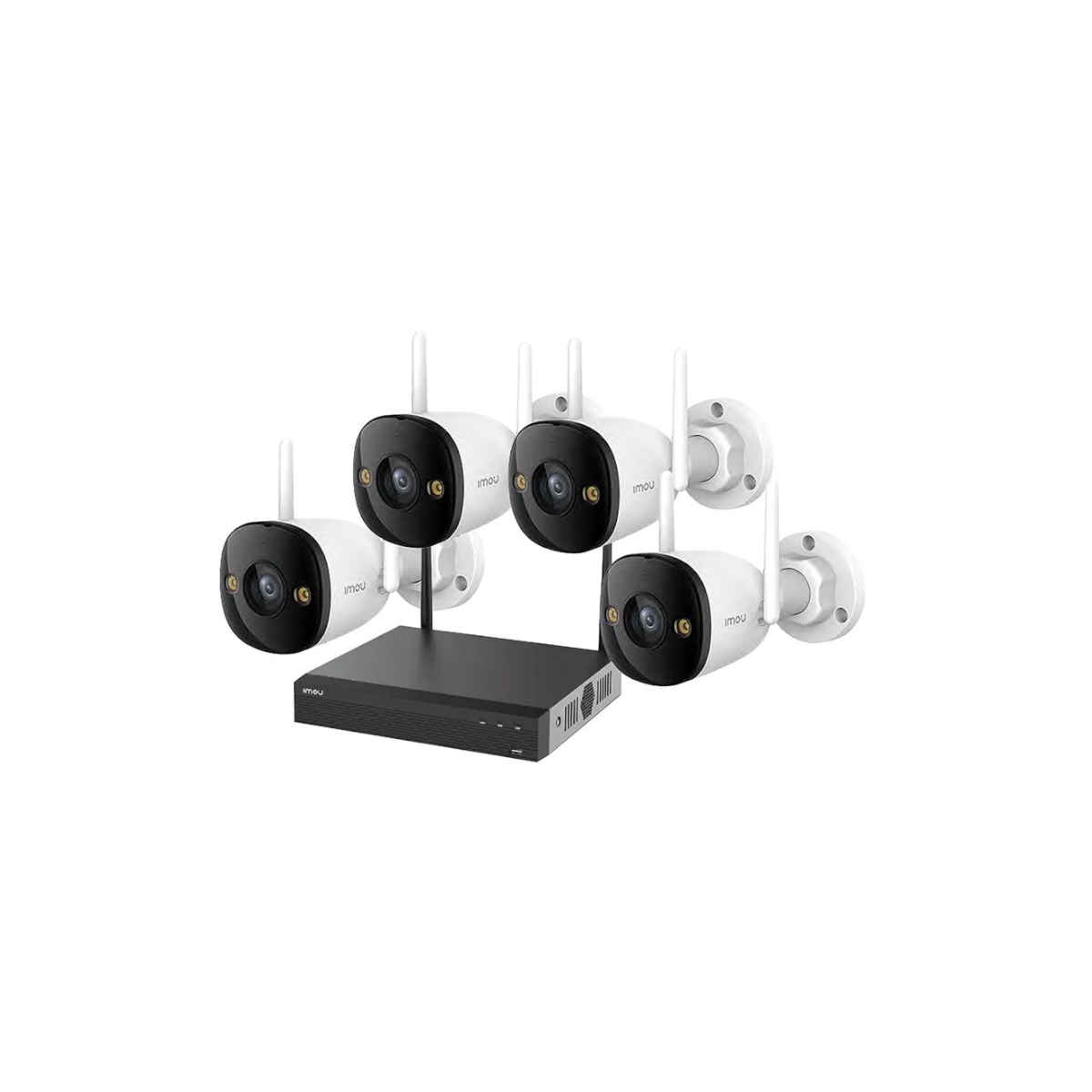 Wireless kit composto da: 1x NVR 4canali modello: 1104HS-W-S2 (con HDD da 1TB installato e configurato) 4x telecamere bullet da esterno modello: IPC-F22FEP