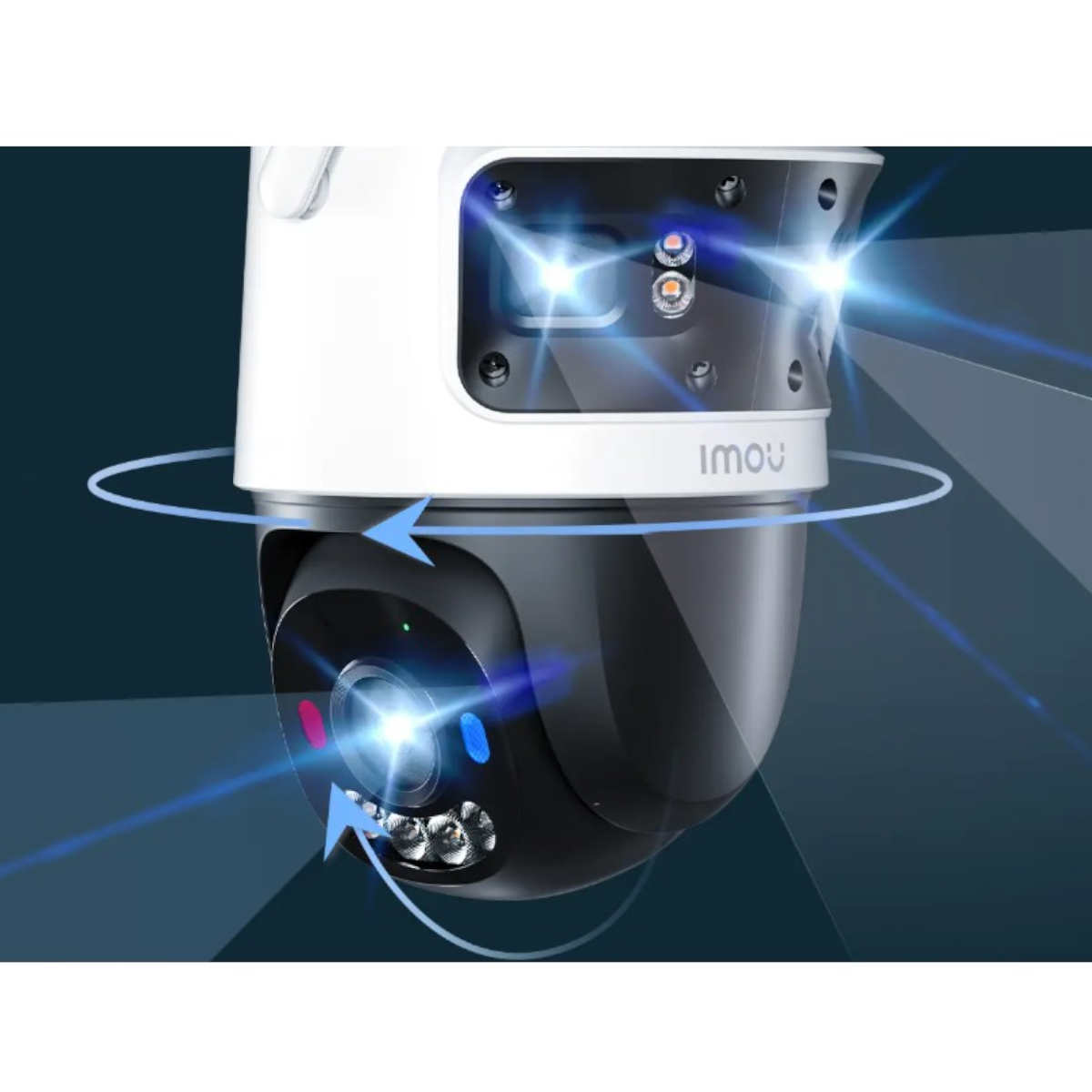 IMOU Telecamera Dome Cruiser Wi-Fi tripla ottica PT 11 MP, deterrenza attiva | due ottiche fisse 3MP + un'ottica P&T 5MP | Doppia Slot SD card
