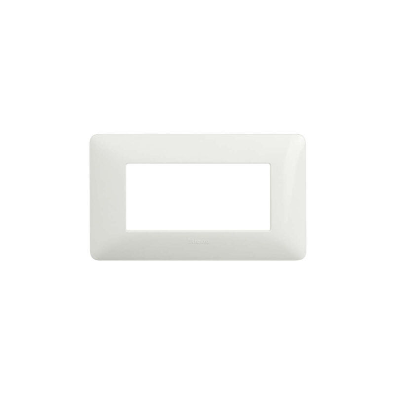 placca 4 moduli - colore bianco - materiale tecnopolimero