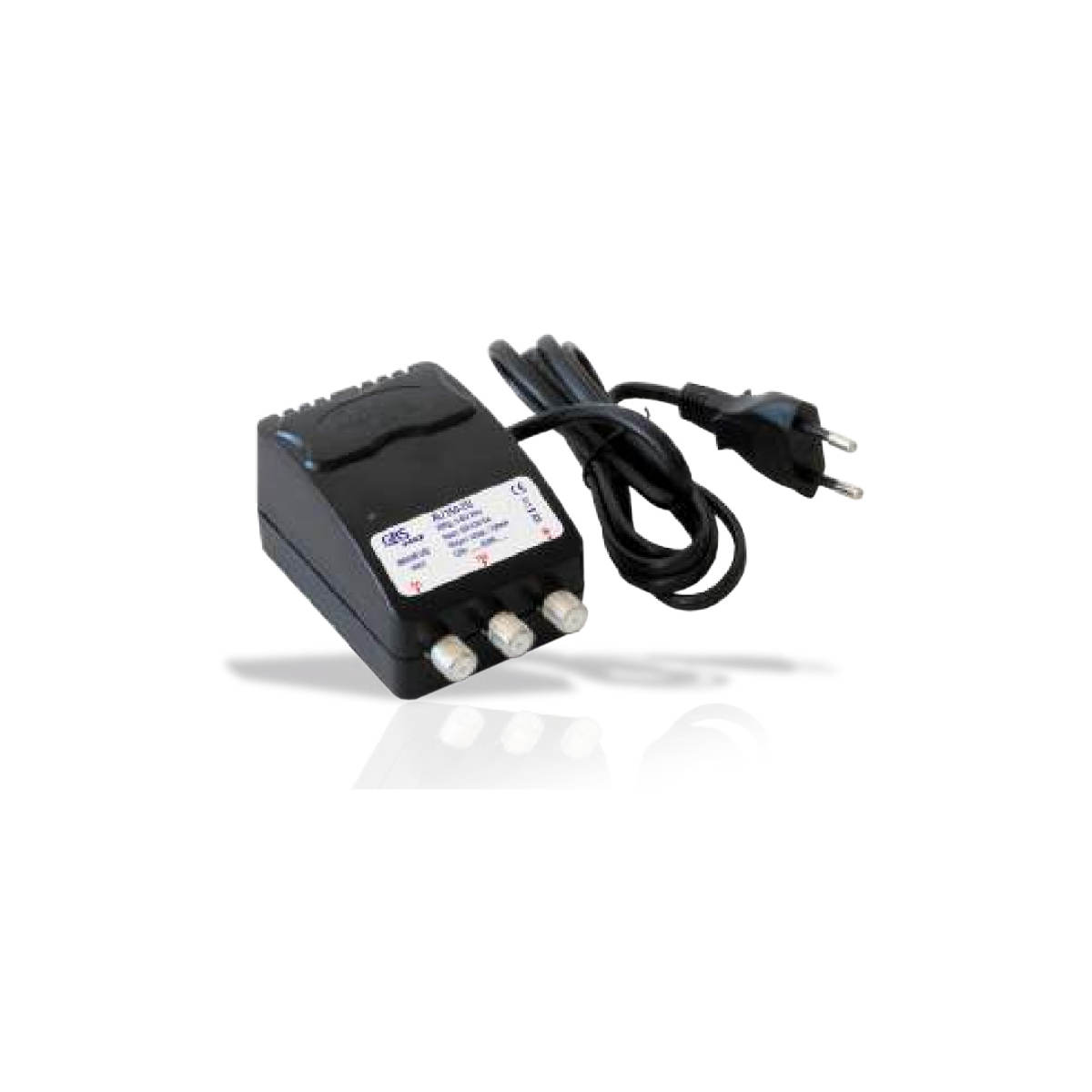 Jolly Line 41046 Alimentatore per antenna 2 uscite 150MA attacco F uscite 2 attenuazione 4 dB tensione rete 230 V tensione uscita 12 V + corrente max 150 mA led Ok