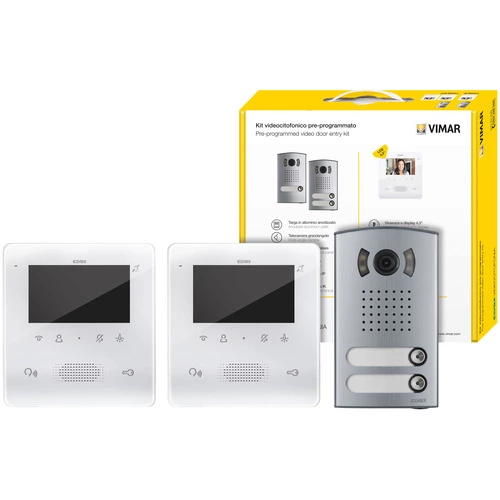 VIMAR 7558/E2 - Kit videocitofonico bifamiliare 2F+ 4,3"