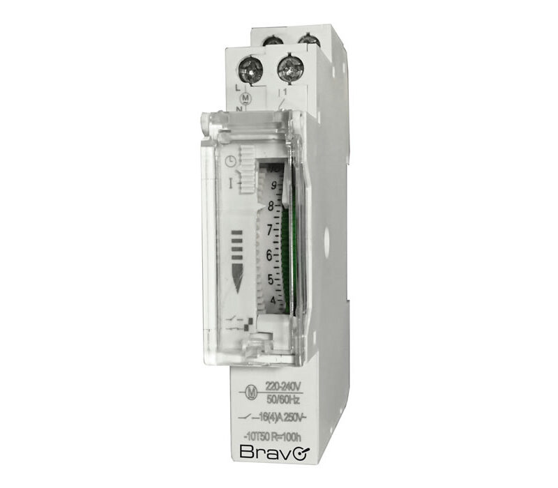 BRAVO 93003222 - Interruttore orario analogico DIN 24h con riserva di carica
